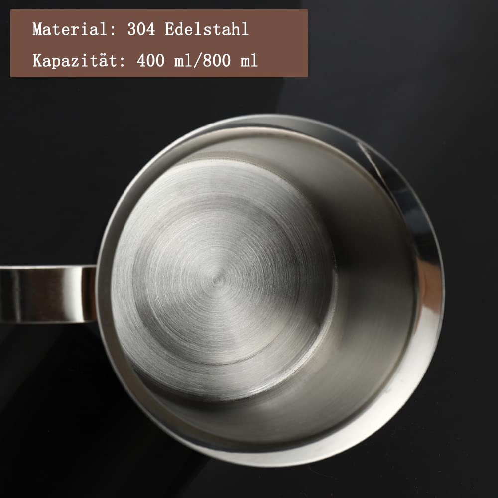 GelldG Milchaufschäumer Edelstahl Double Mesh Milchaufschäumer Manuell, Milk Frother
