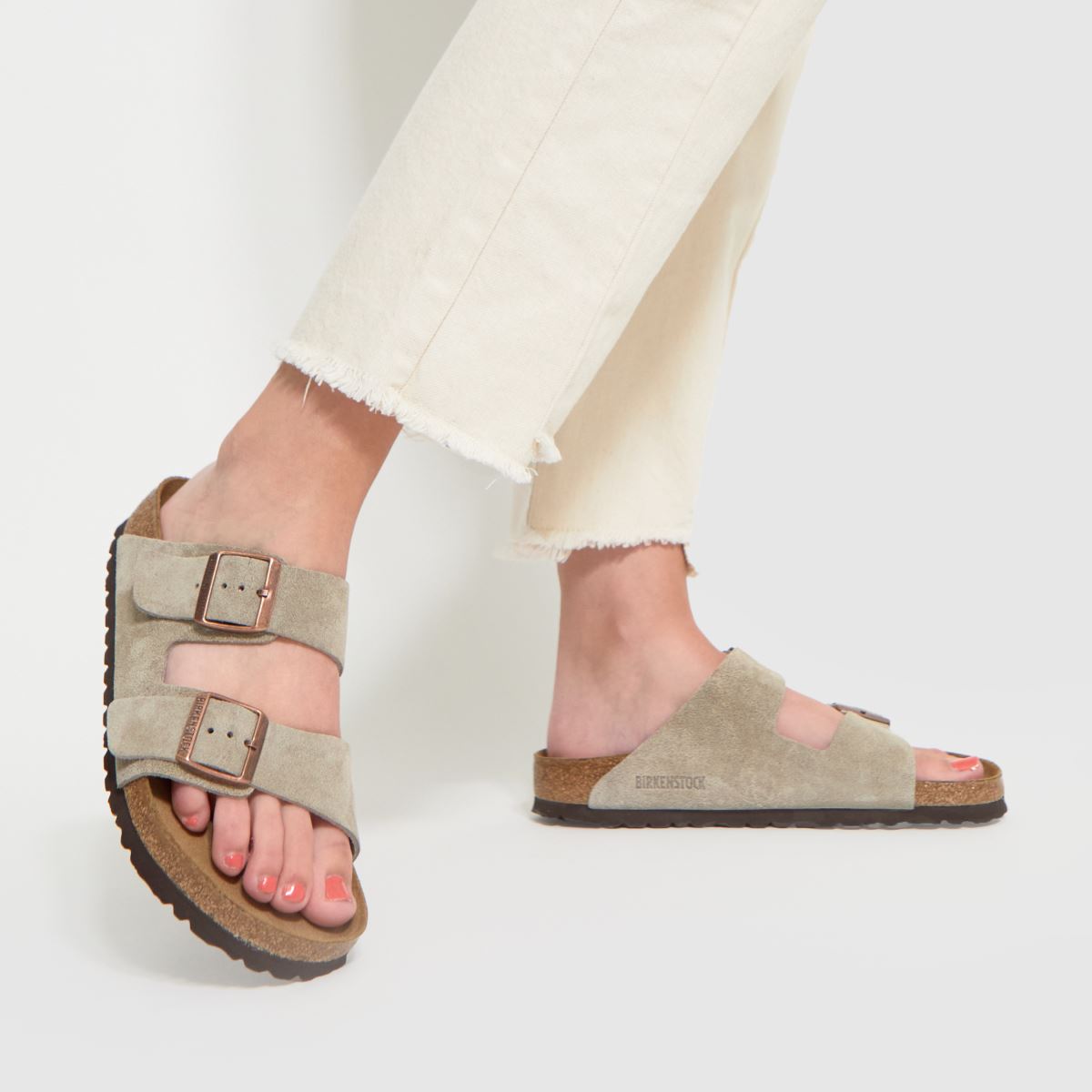 BIRKENSTOCK Arizona sandaler i beige och brunt