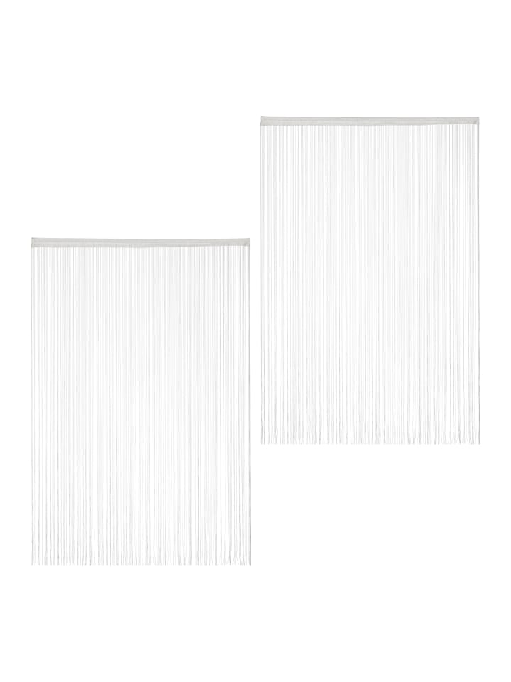 relaxdays Fadenvorhang 2er Set in Weiß - (L)245 x (B)145 cm günstig kaufen onesize