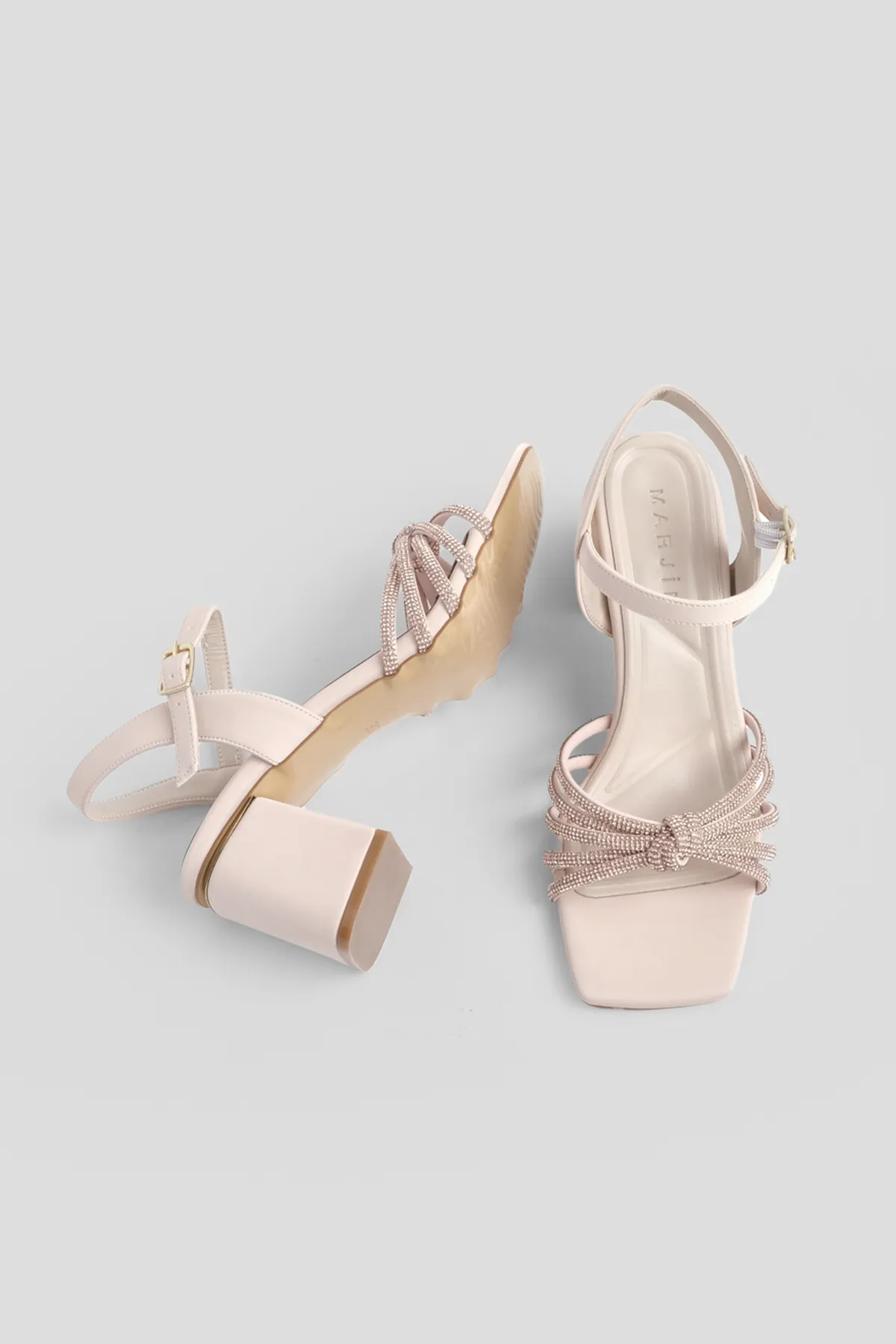 Marjin  Damen Abendschuhe mit Steinbesatz Tayla Beige