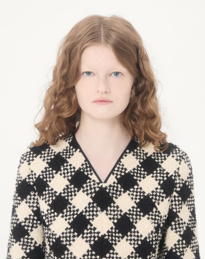 Vestido de tweed Damier