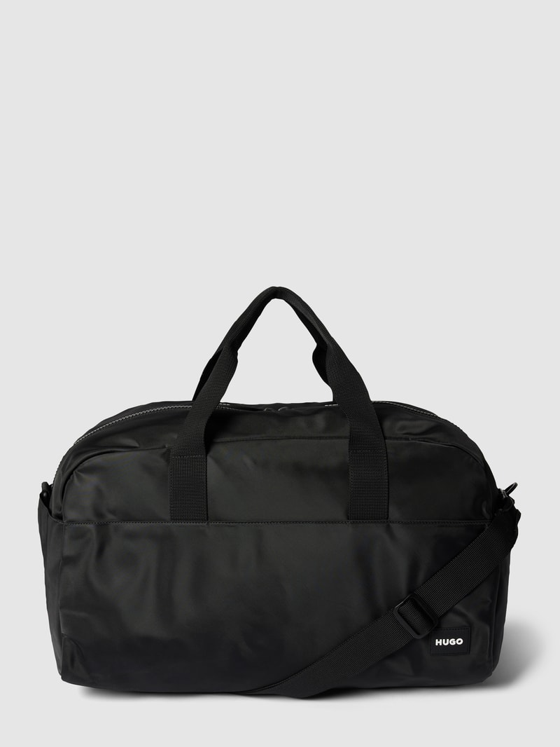 Sporttasche mit Label-Detail Modell 'Ethon' in schwarz