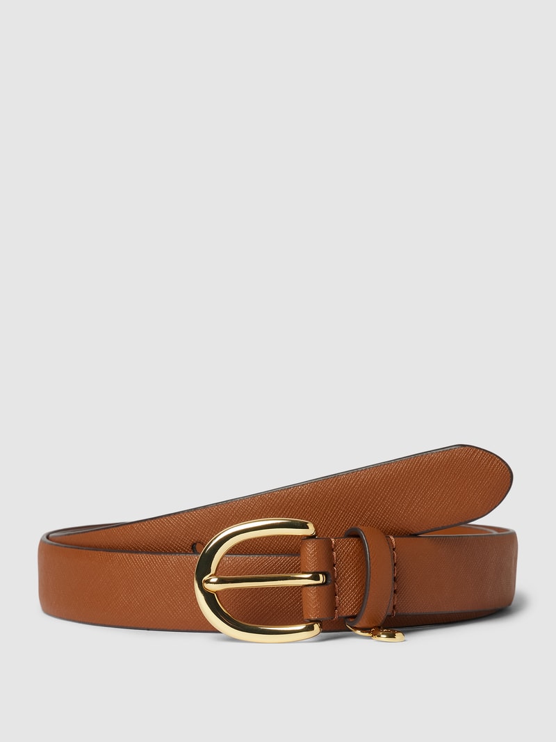 Ledergürtel mit feinem Strukturmuster Modell 'CHARM' in cognac