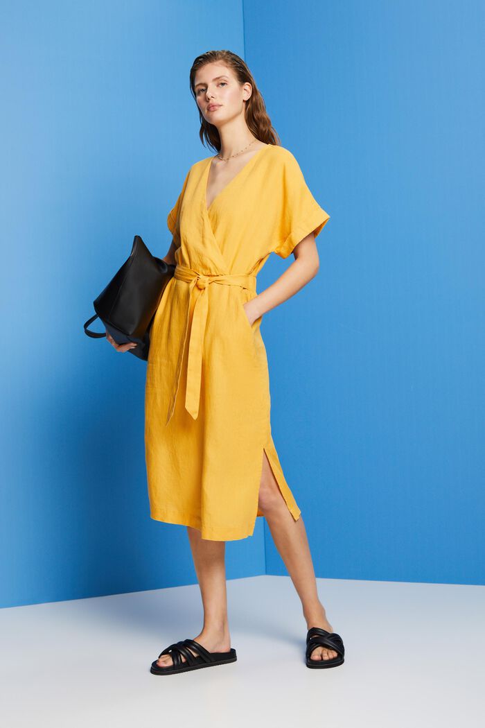 Wickelkleid, 100 % Leinen