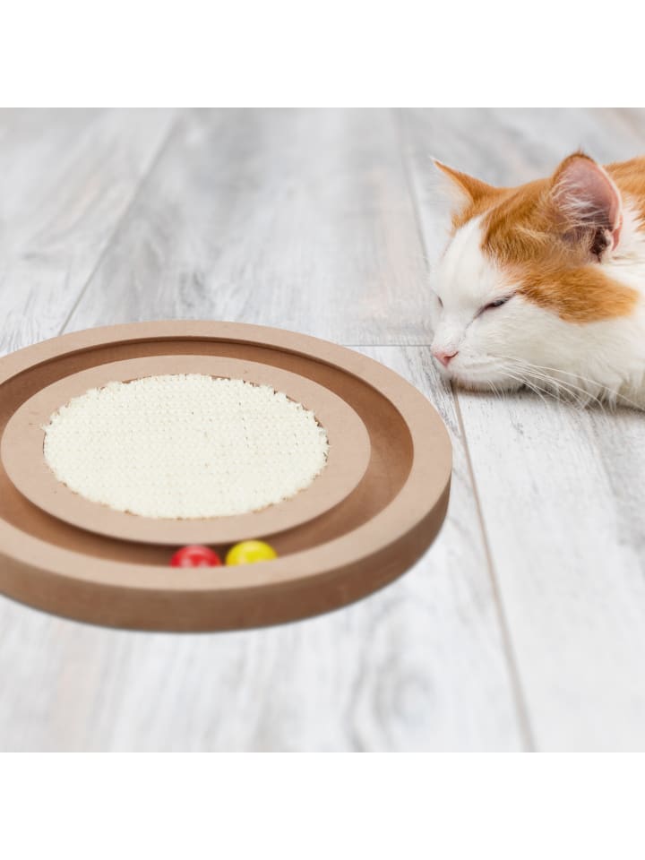 relaxdays Katzen Kratzbrett in Natur - Ø 27,5 cm günstig kaufen onesize
