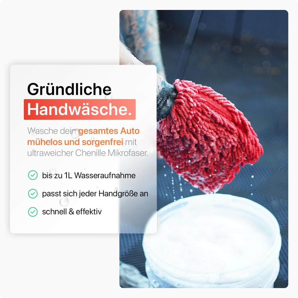 chemicalworkz Chenille Wash Mitt Rot