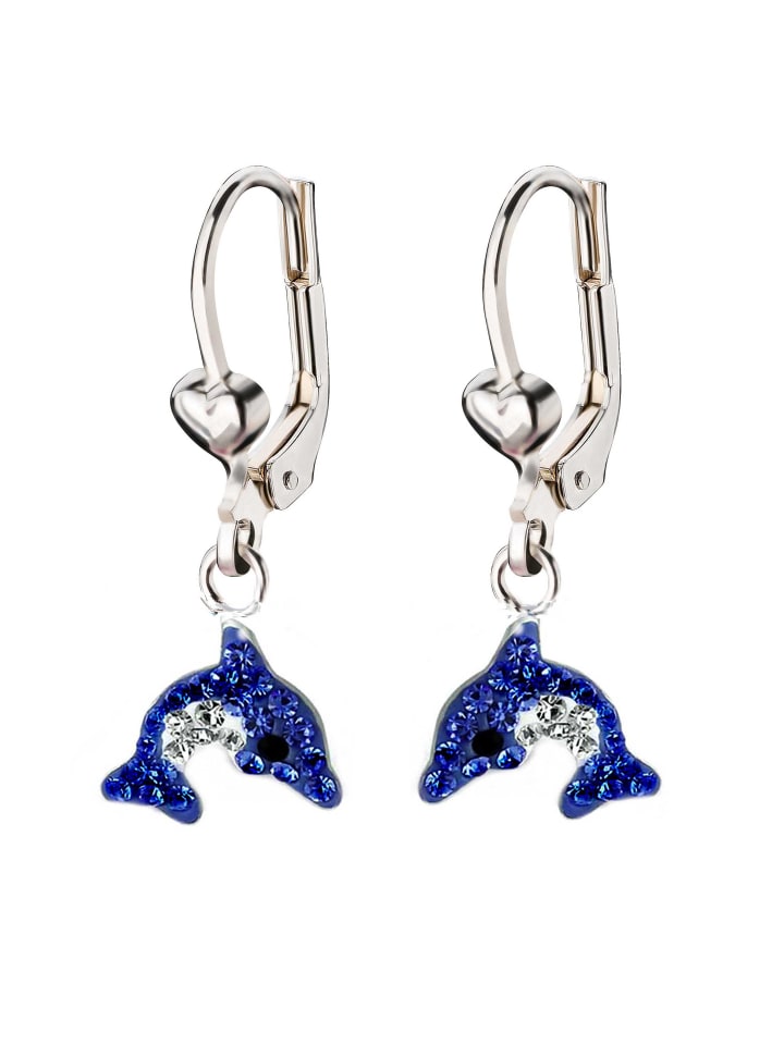 schmuck23 Ohrringe 925 Silber Delfin in Blau günstig kaufen onesize