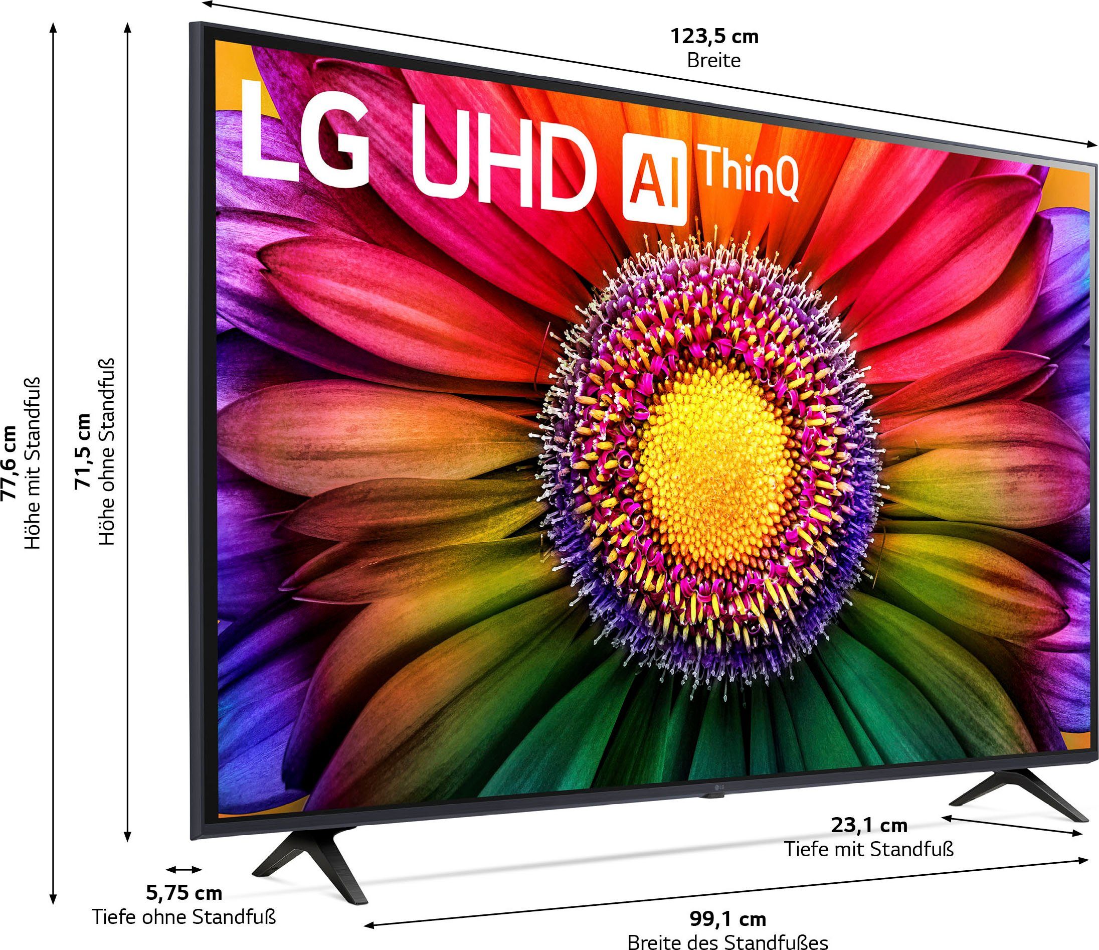 LG 55UR80006LJ LED-Fernseher (139 cm/55 Zoll, 4K Ultra HD, Smart-TV, UHD,α5 Gen6 4K AI-Prozessor,HDR10,AI Sound Pro,Filmmaker Mode)