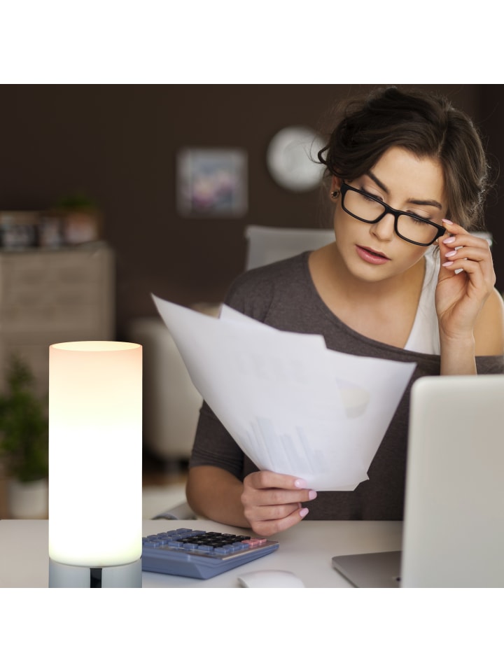 relaxdays Nachttischlampe dimmbar in Weiß - (H)29 x Ø 11 cm günstig kaufen onesize
