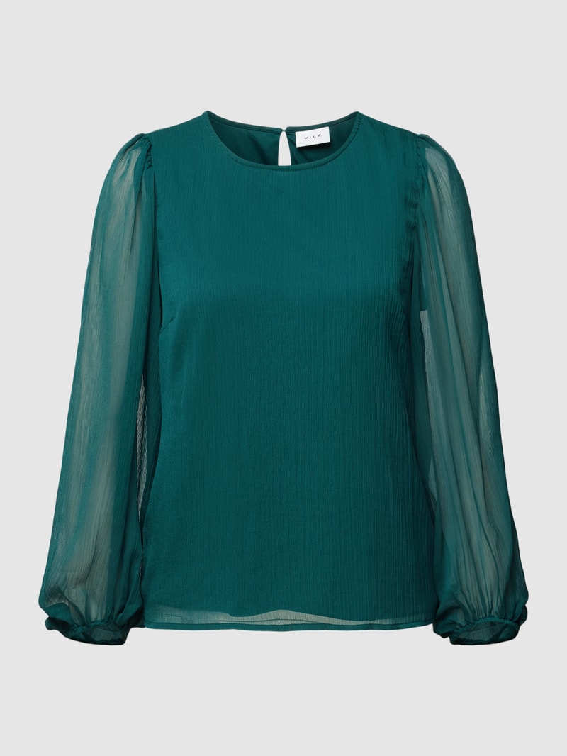 Bluse mit Strukturmuster Modell 'FALIA' in dunkelgrün