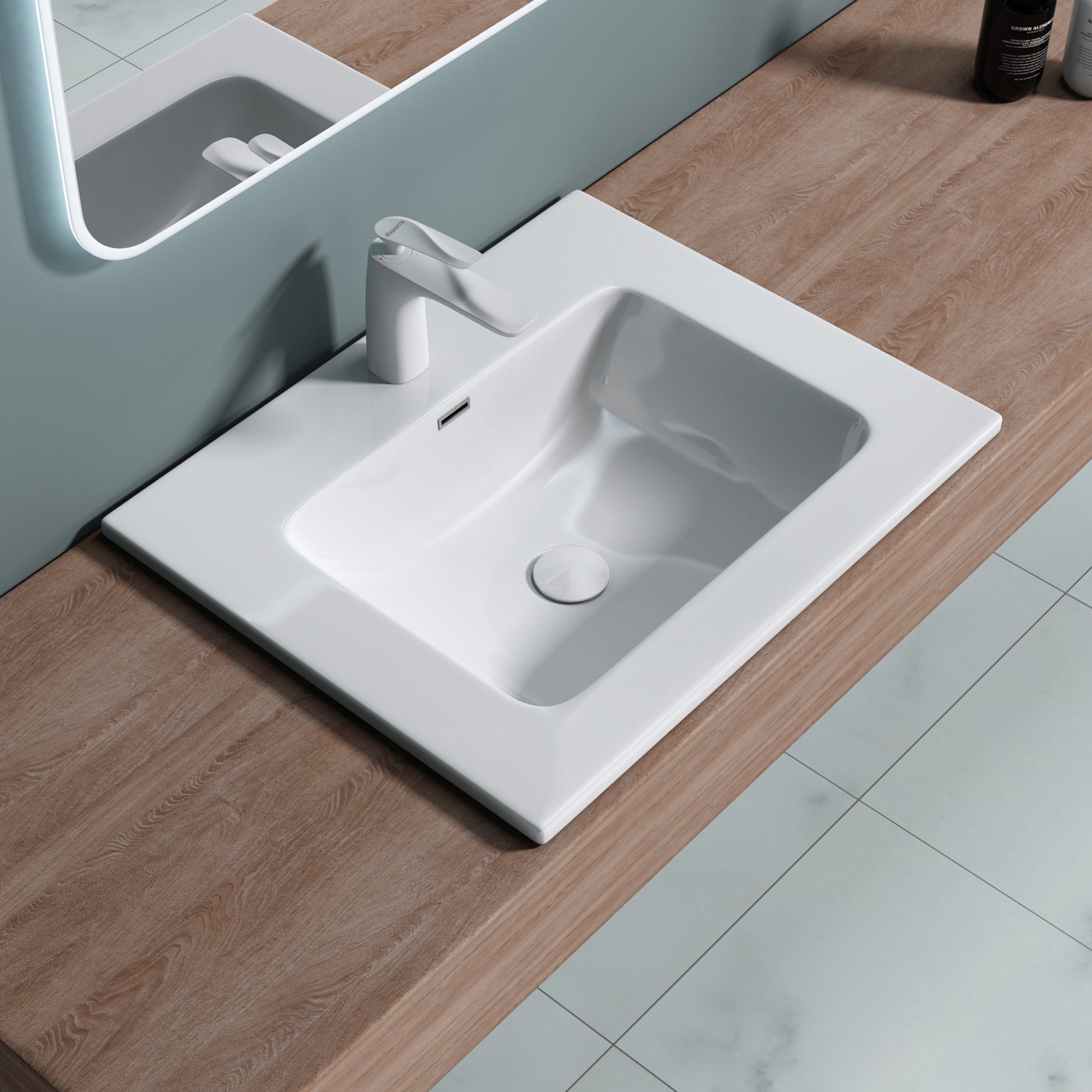 doporro Einbauwaschbecken doporro Design Einbauwaschbecken aus Gussmarmor Handwaschbecken