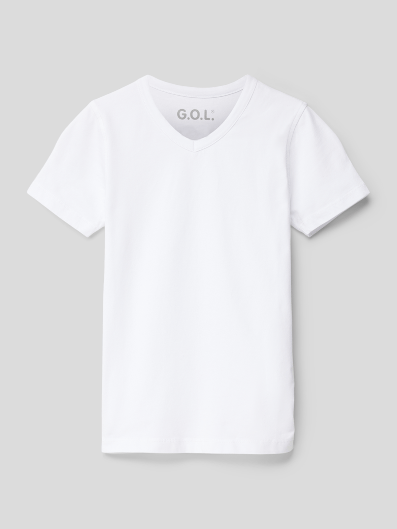 T-Shirt aus Baumwoll-Mix in weiß