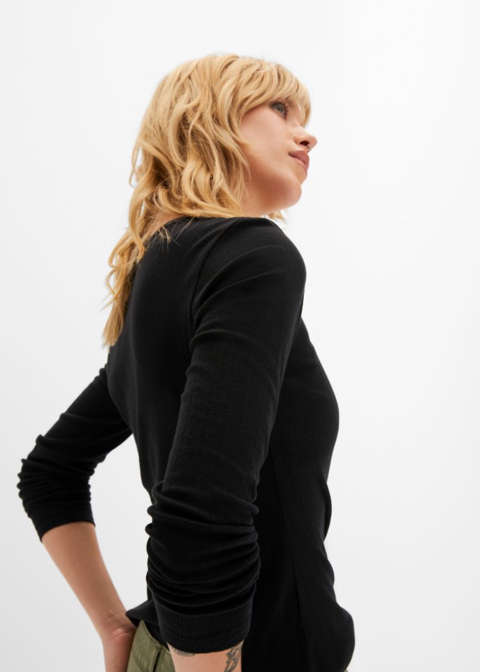 Langarmshirt in Strickoptik