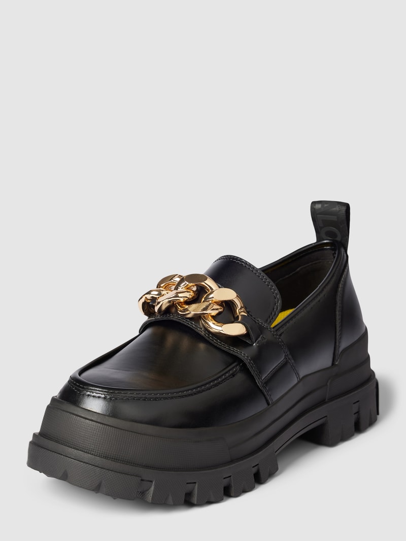 Loafer mit Zierbesatz Modell 'ASPHA' in schwarz