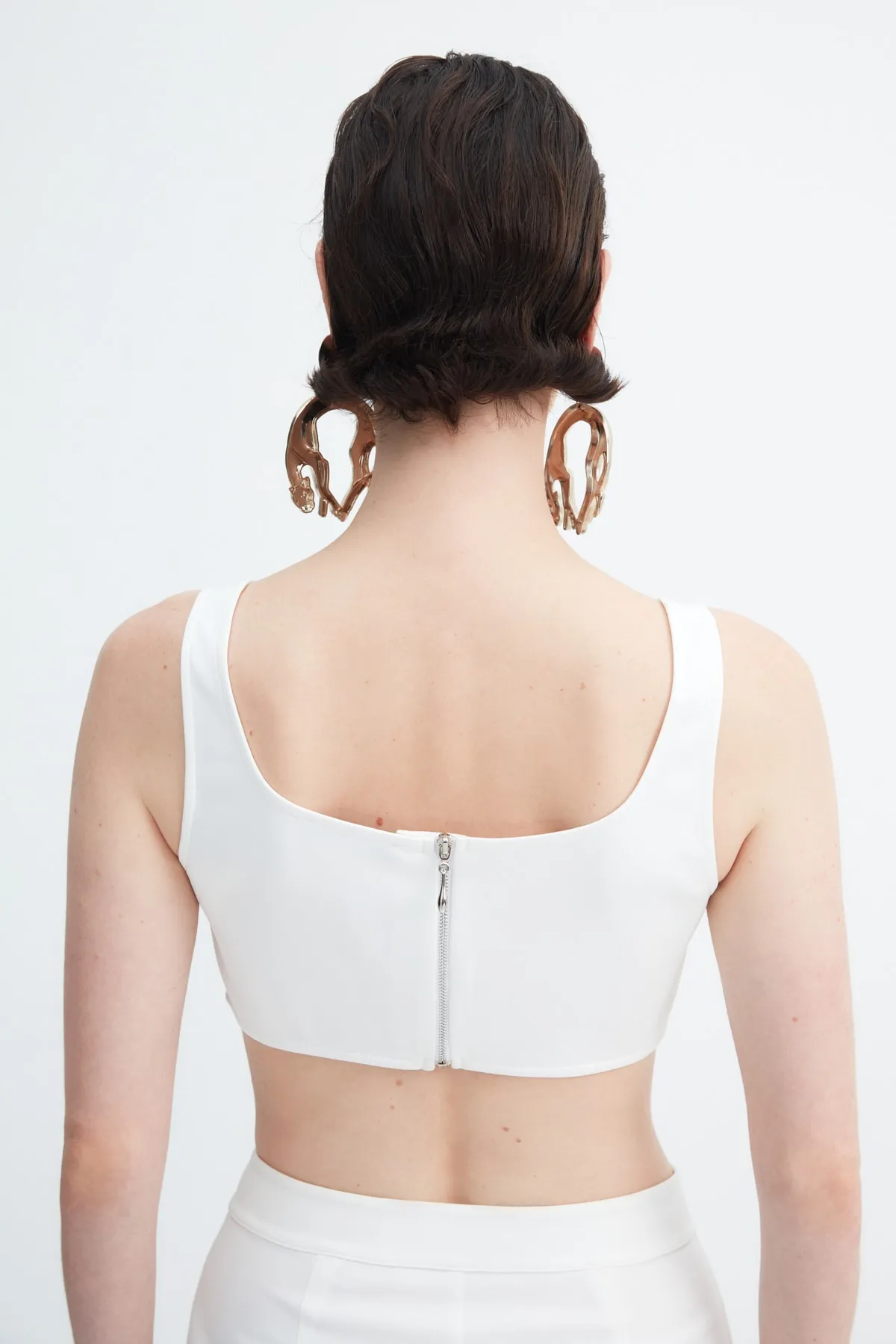 Trendyol Collection  X Zeynep Tosun Ecru Inci Accessoire Detailliertes gebundenes Bustier TPRAW23BS00064
