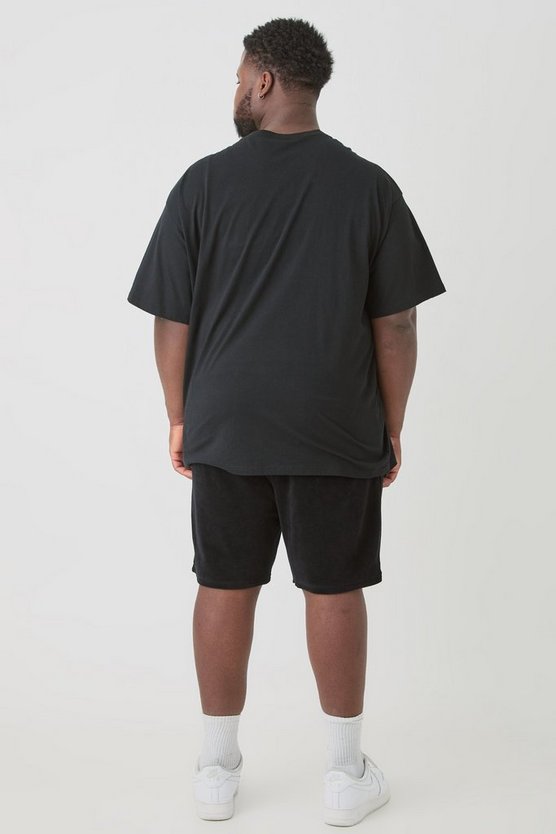 Plus Velour-Shorts mit elastischem Bund