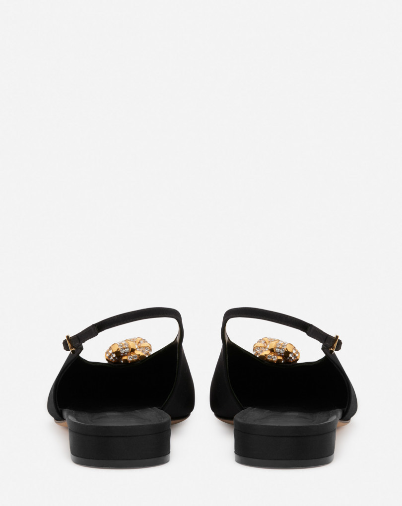 MULE SLINGBACK SWING EN SATIN AVEC BIJOU MELODIE