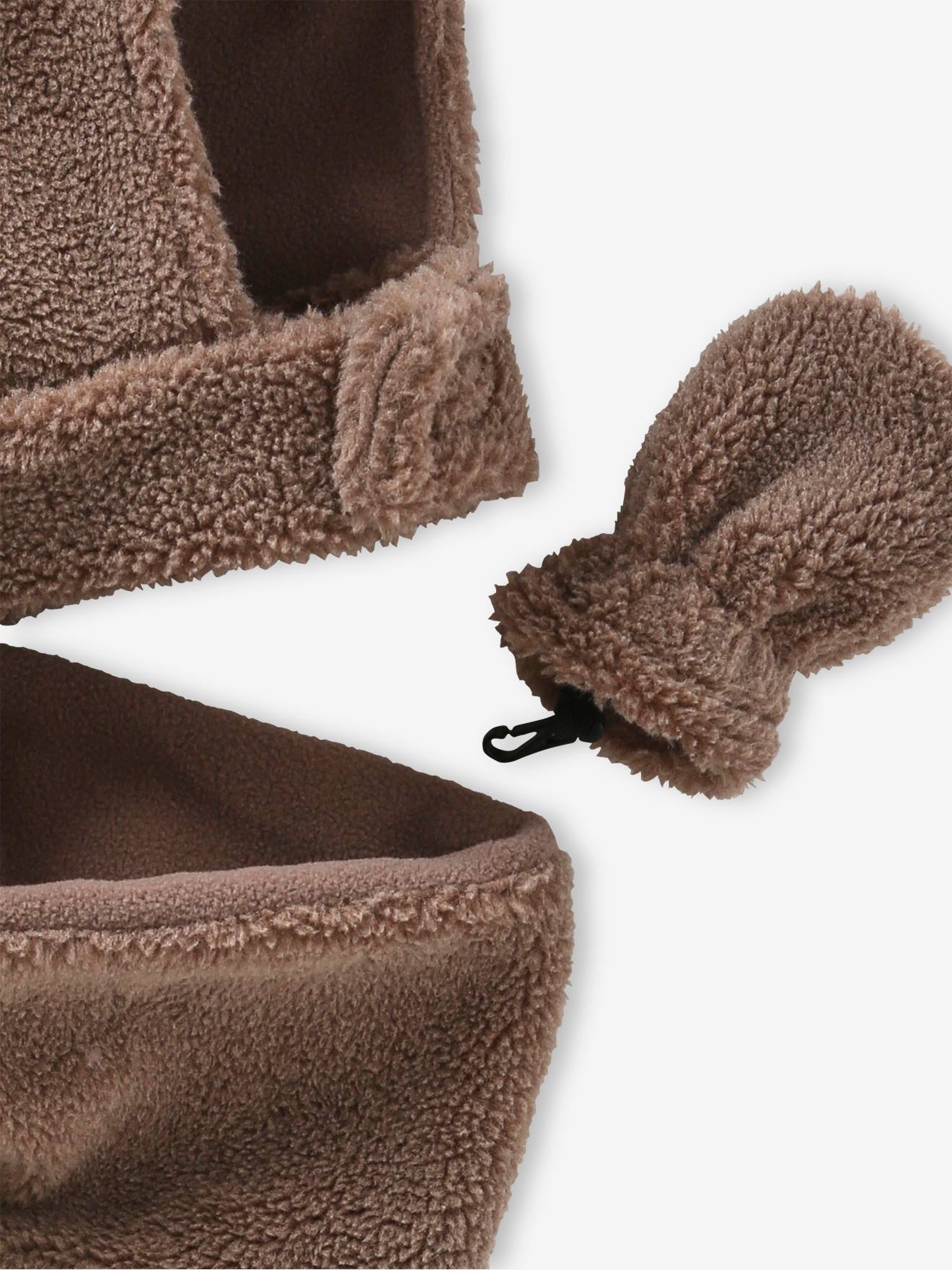 Vertbaudet Jungen Baby-Set: Schalmütze, Rundschal & Fäustlinge - mokka