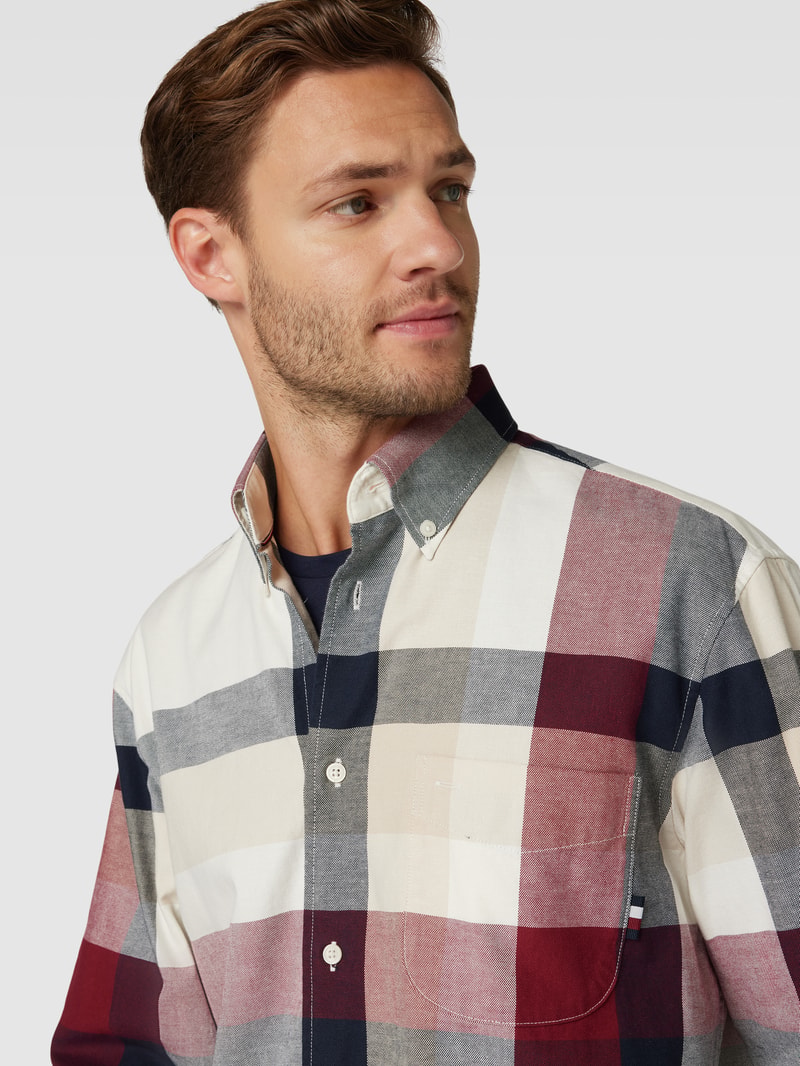 Freizeithemd mit Karomuster in offwhite