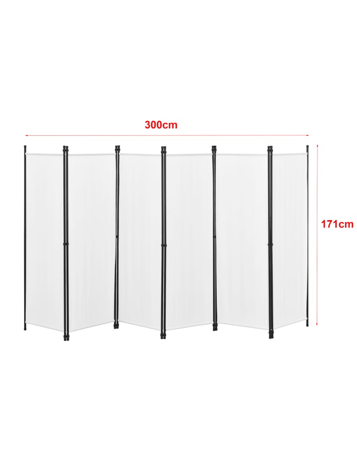 en.casa Raumteiler Huesca - 6-teilig in Beige (H)171cm (B)300cm günstig kaufen onesize
