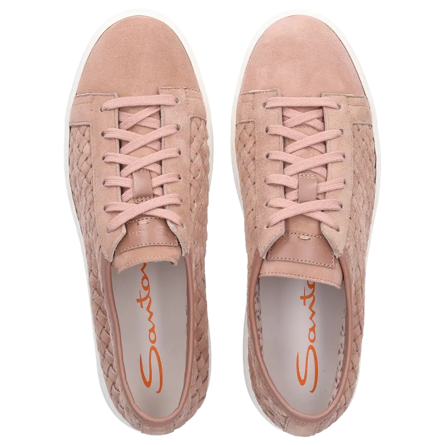 Santoni - Sneaker low 60666 Veloursleder Logo altrosa - pink