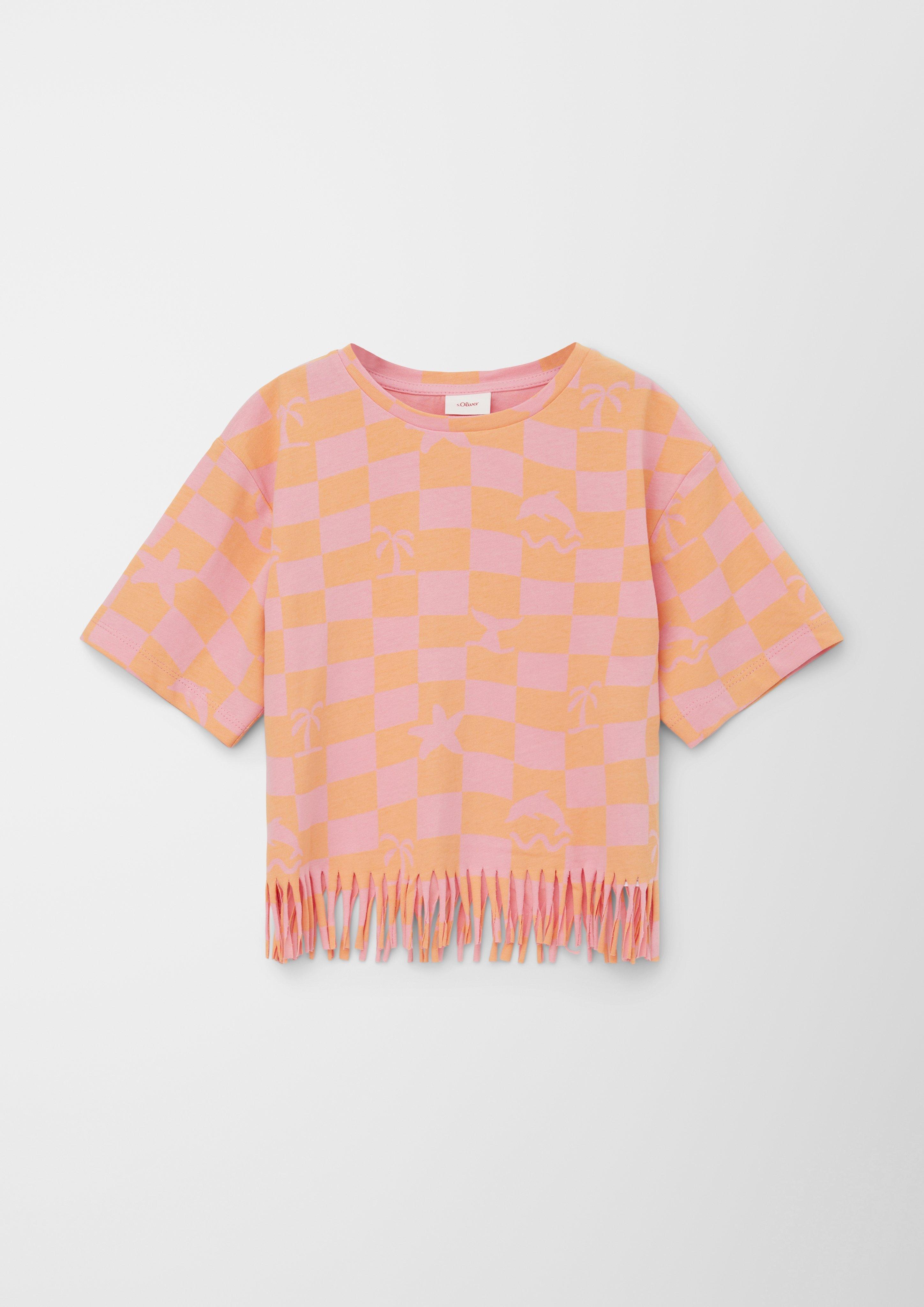 T-Shirt mit Fransensaum  2130576-43A0