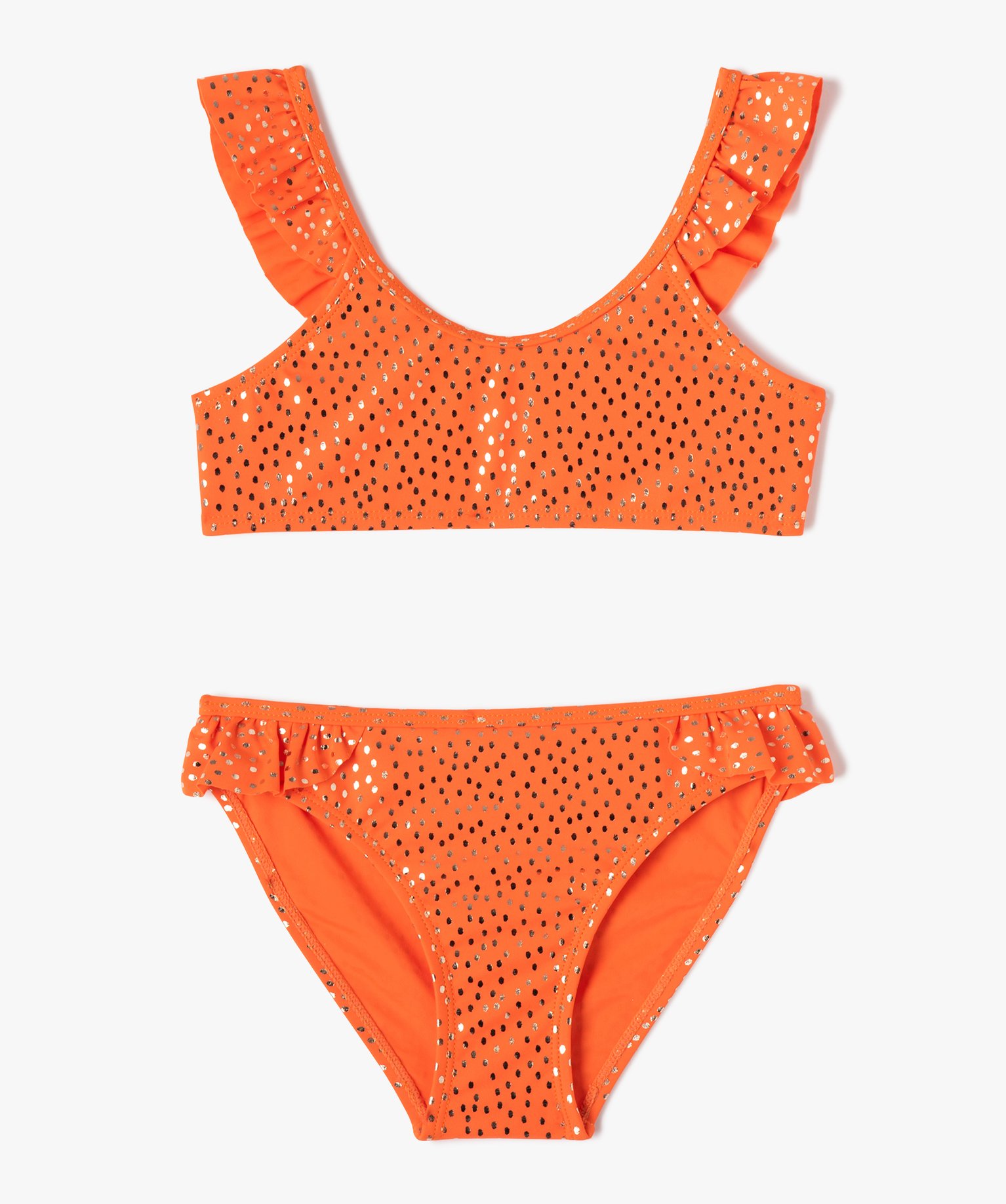 Maillot de bain fille 2 pièces à motifs scintillants imprime | GEMO