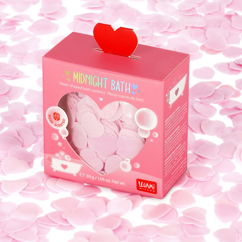 Confeti de jabón en forma de corazón para la bañera
