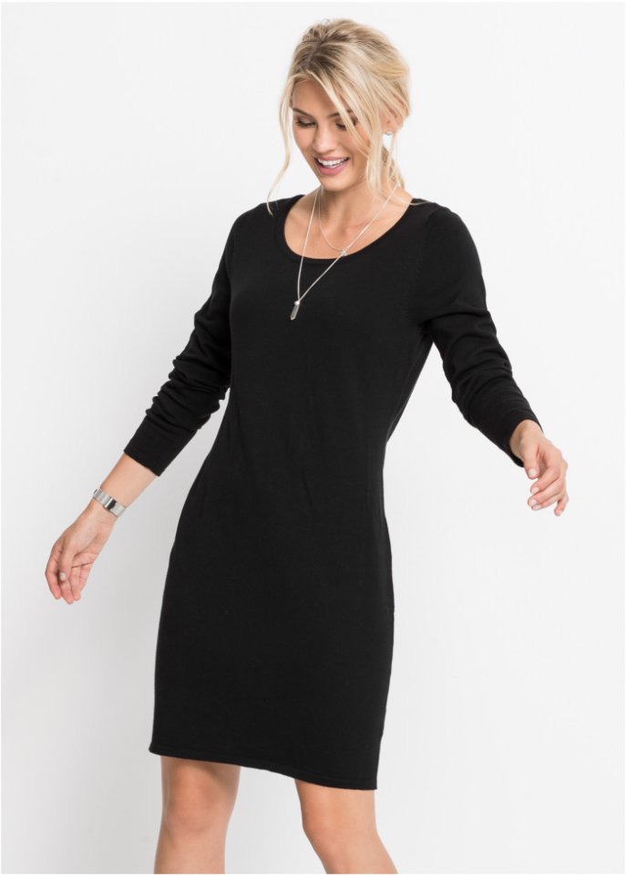 Strickkleid mit legerem Schnitt
