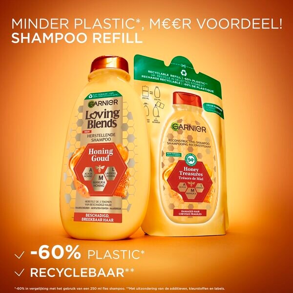 Garnier Loving Blends Honing Goud sampon utántöltő 250ml