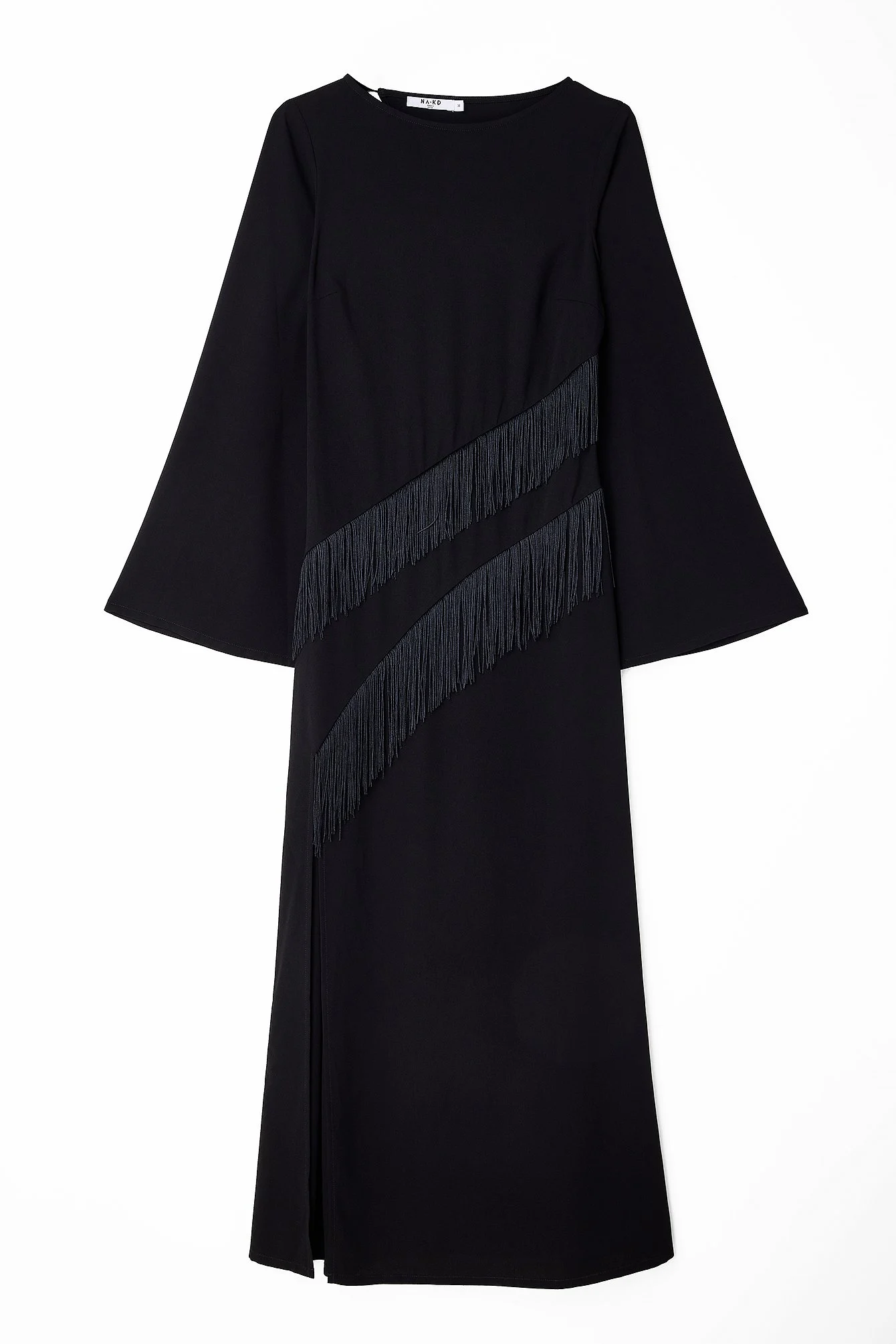 Maxikleid mit Fransen und offenem Rücken