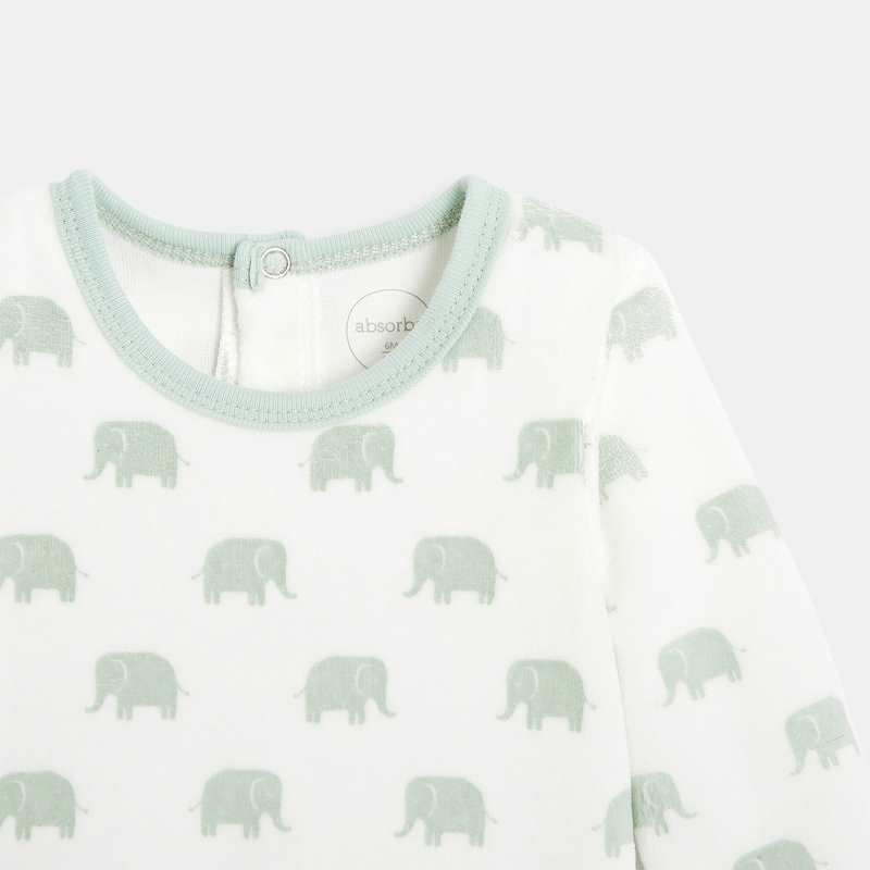 Lot de 2 pyjamas en velours bébé vert Absorba