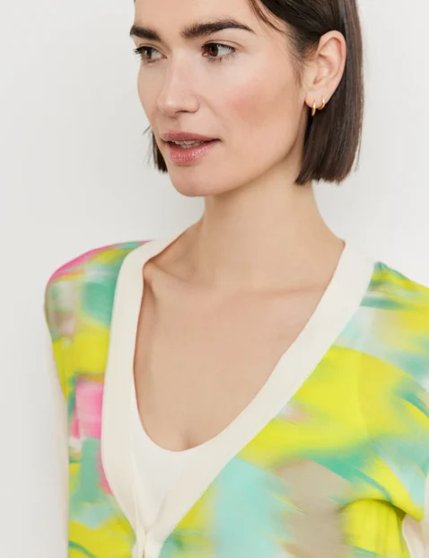 Cardigan mit Material-Patch
