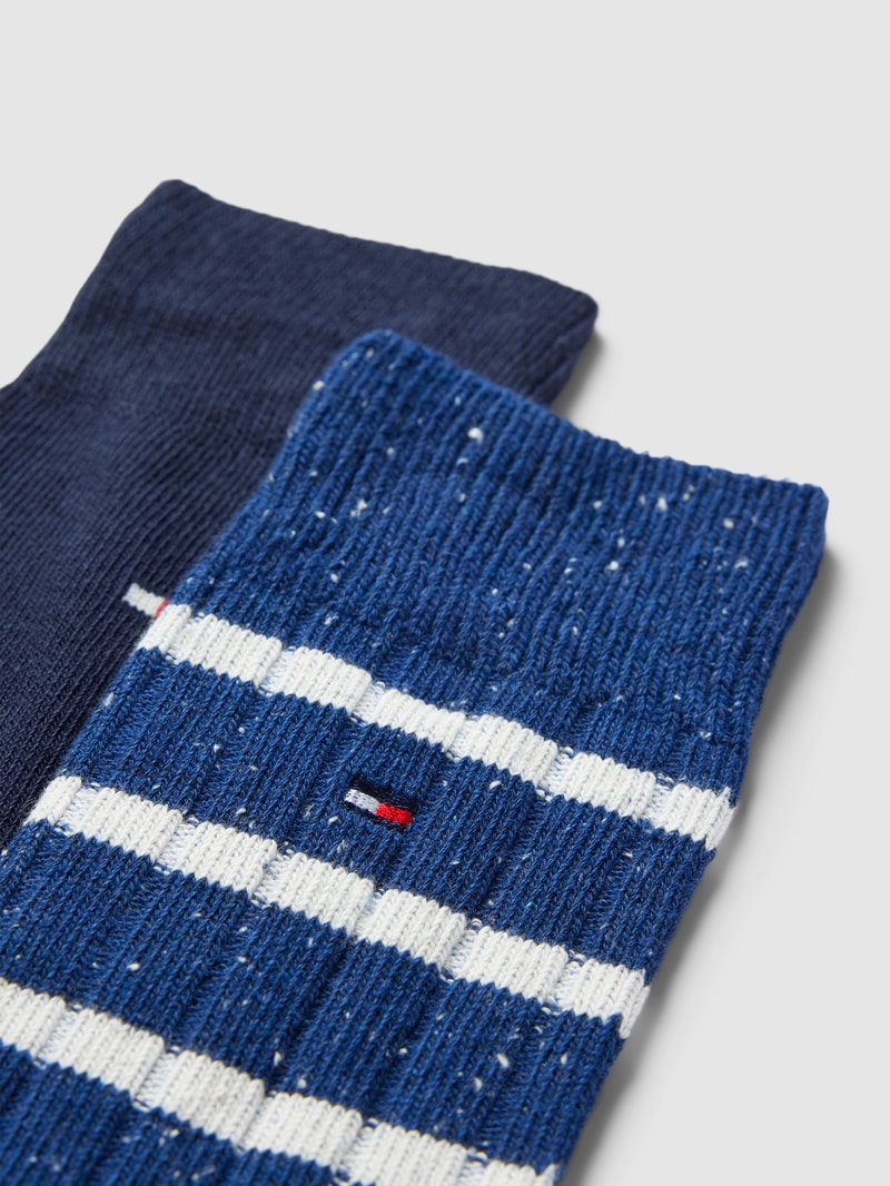 Socken mit Label-Details im 2er-Pack Modell 'NEPPY' in dunkelblau