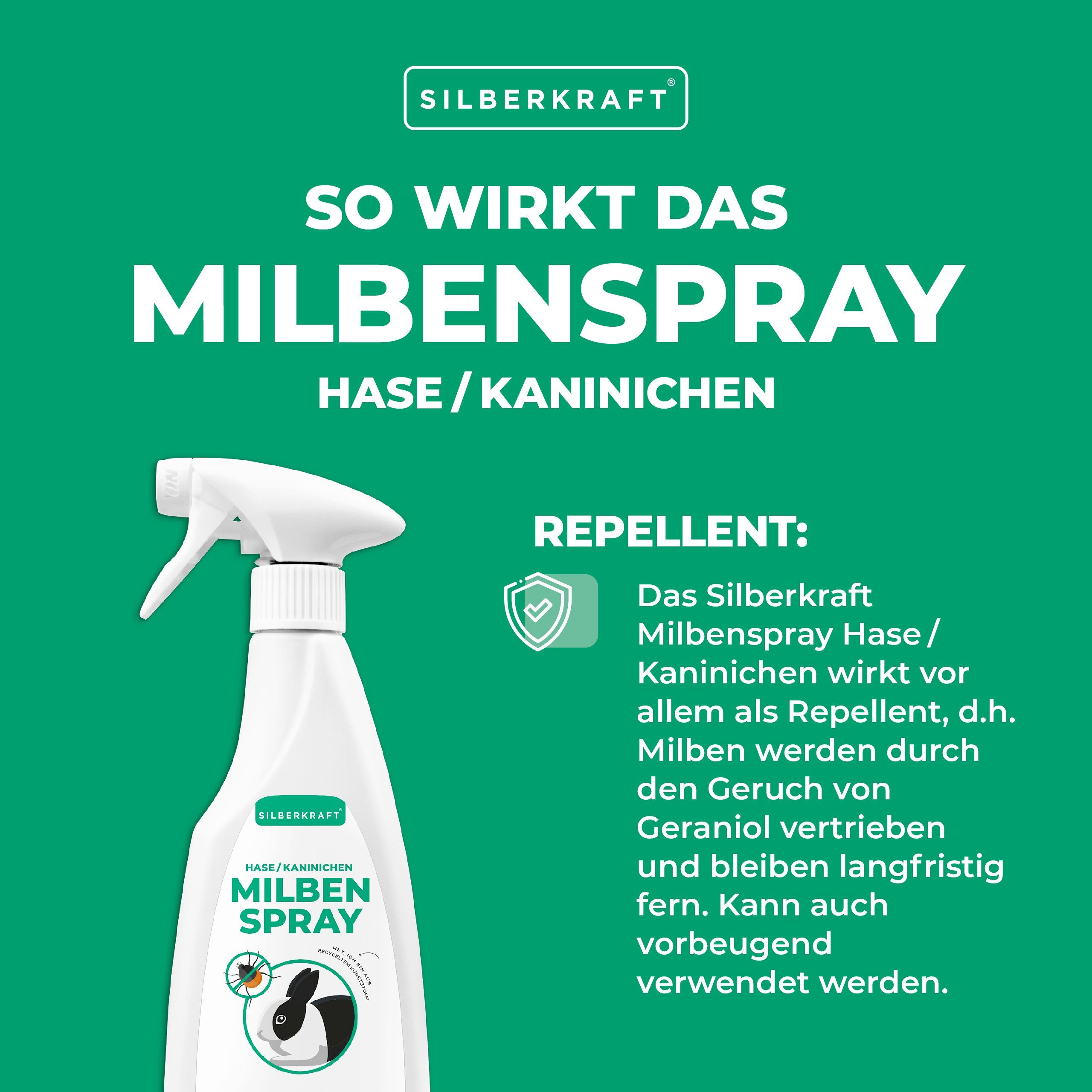Silberkraft Insektenspray Milbenspray Hase/Kaninchen, 500 ml, 1-St.