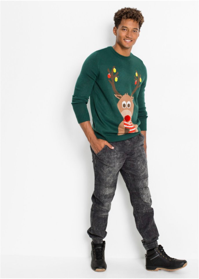 Herren-Pullover mit Weihnachtsmotiv