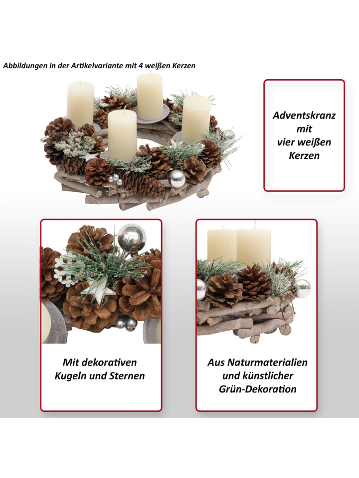 MCW Adventskranz M15, Mit Kerzen günstig kaufen onesize