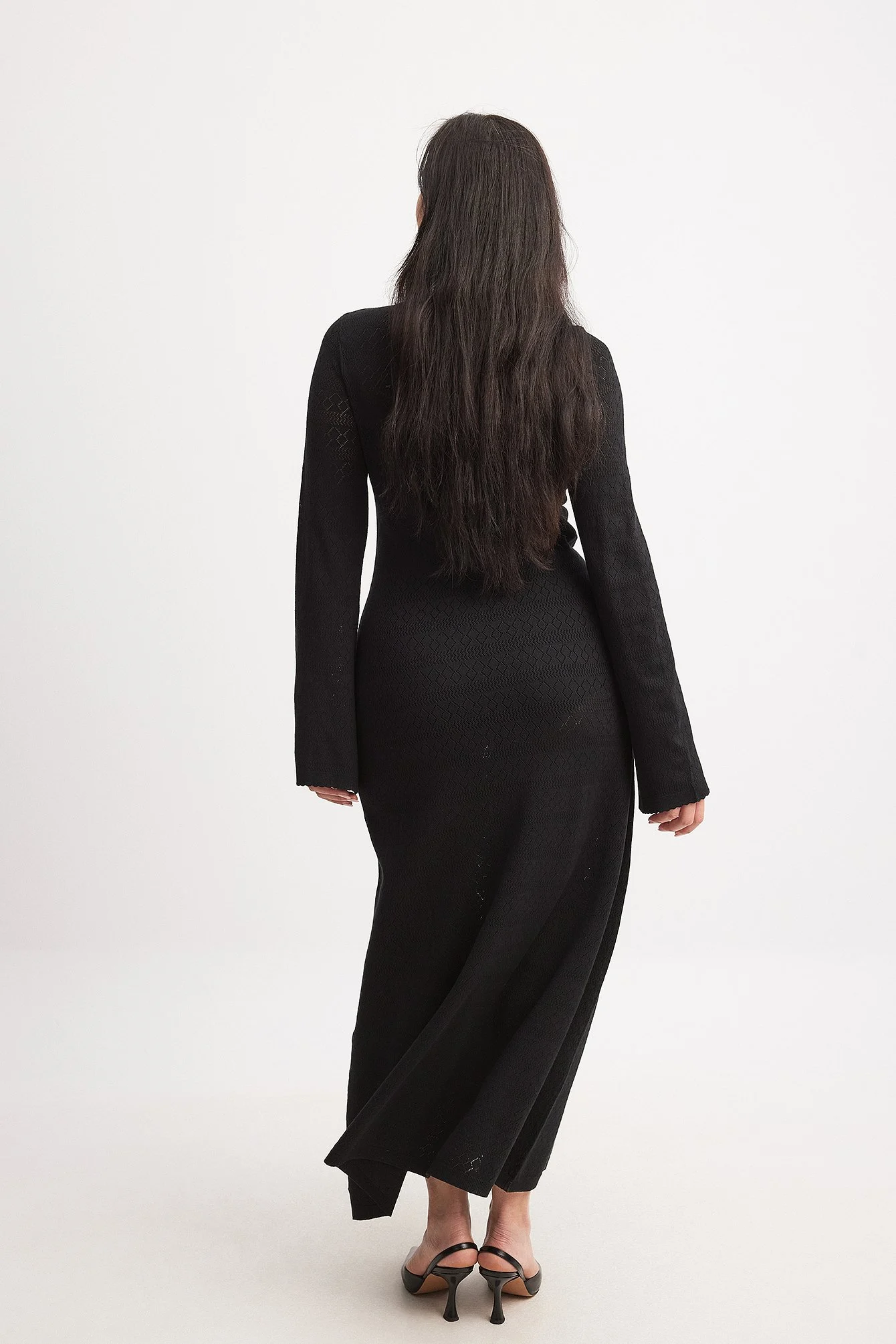 Fein gestricktes Maxikleid mit Schlüssellochausschnitt