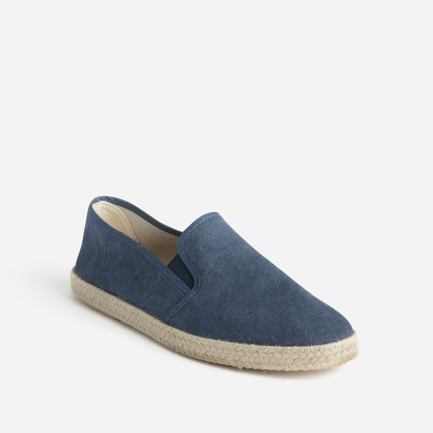 Slip-on marine en toile sur semelle corde
