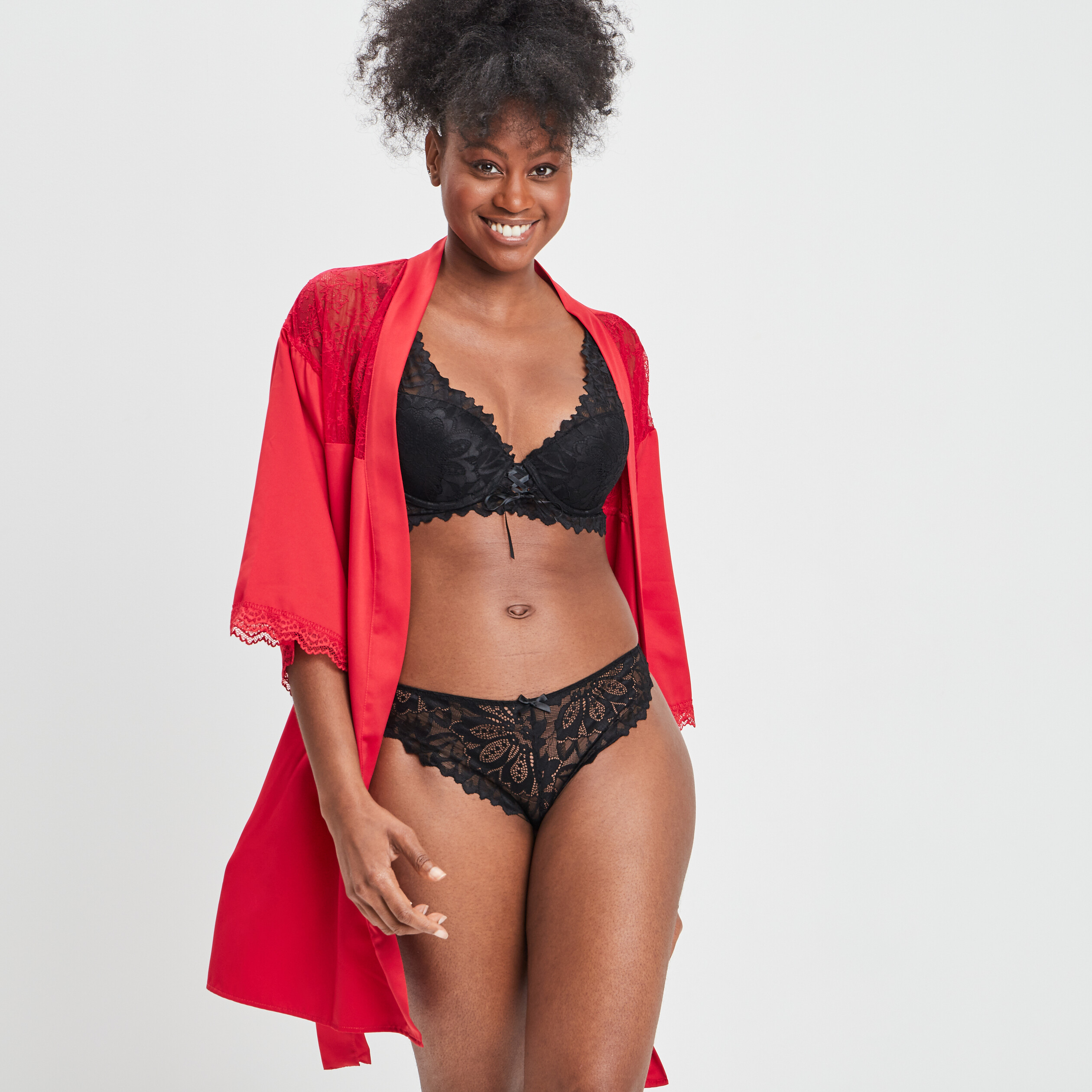 Tanga en dentelle noir femme | La Halle