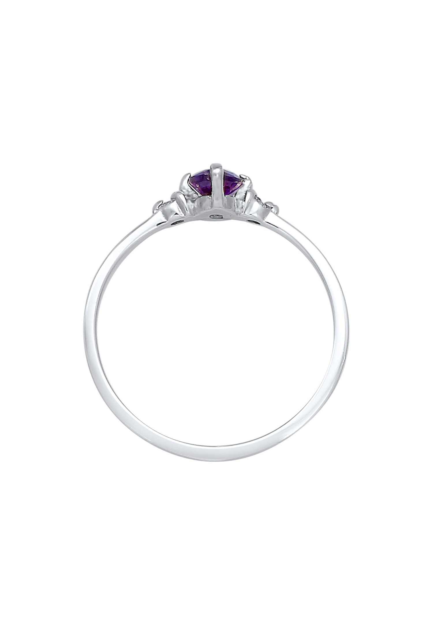 Anello di fidanzamento solitario da donna Elli in argento sterling 925, color viola scintillante con cristalli di zirconi.