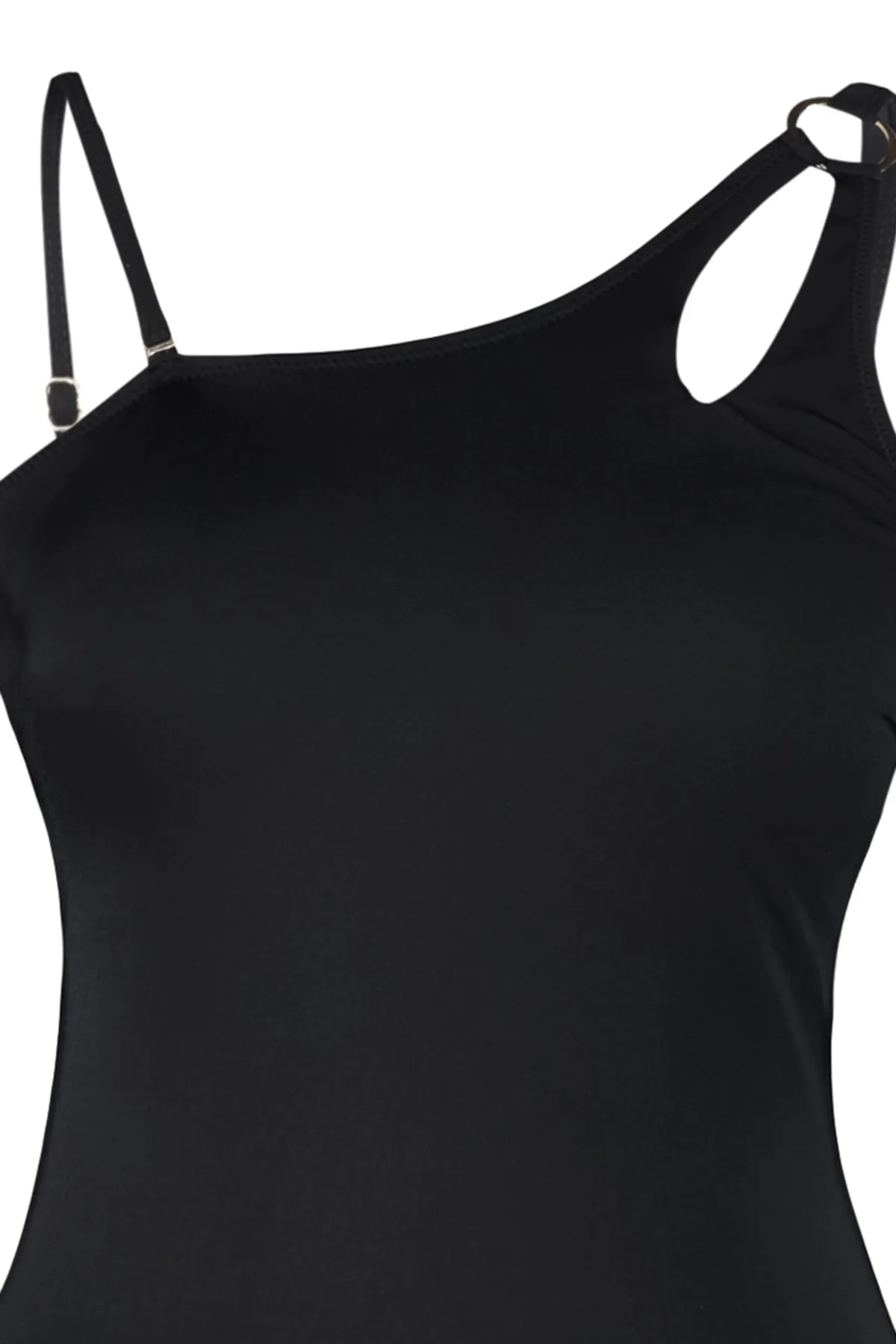 Trendyol Curve  Schwarzer One-Shoulder-Badeanzug TBSSS23AM00026