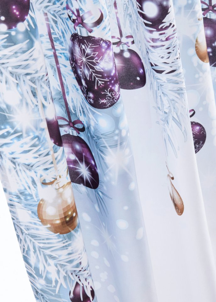 Vorhang mit weihnachtlichem Druck (1er Pack)