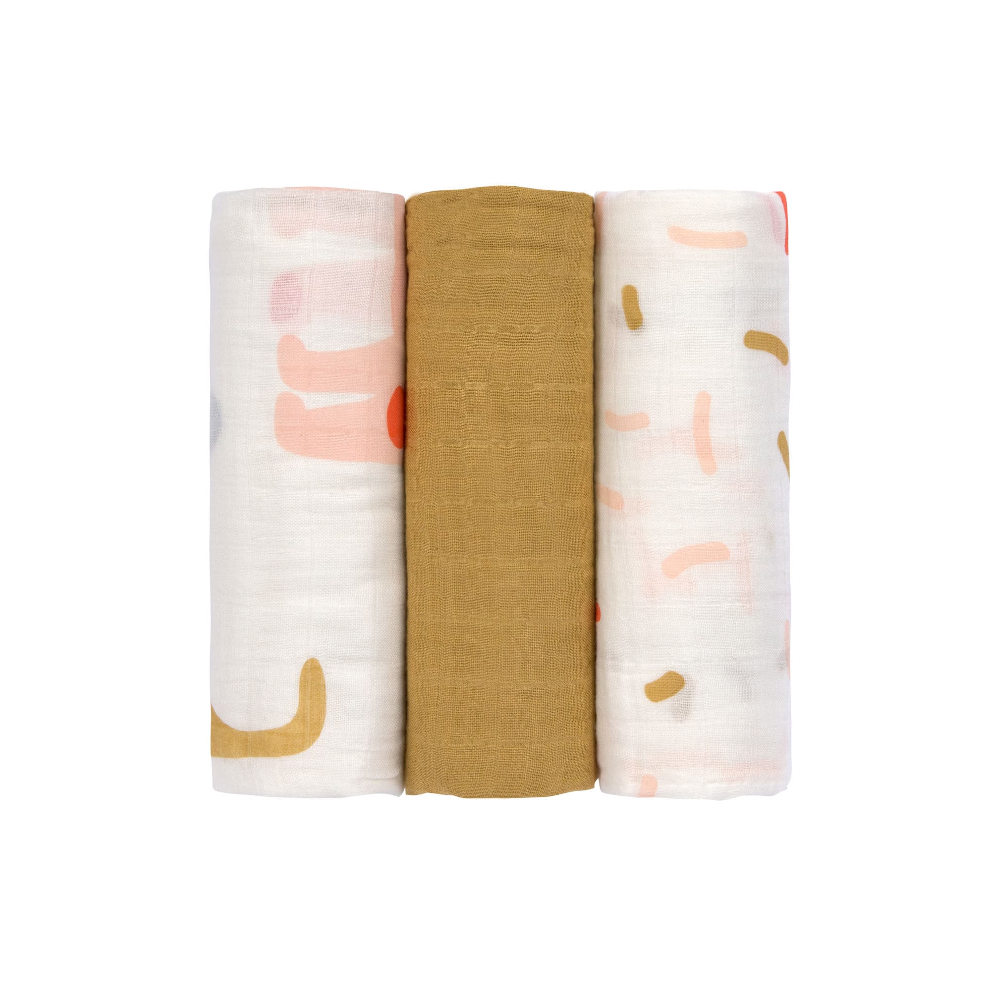 Mulltücher 3er Set 80 x 80 cm - Little Mateys, Spicy Orange