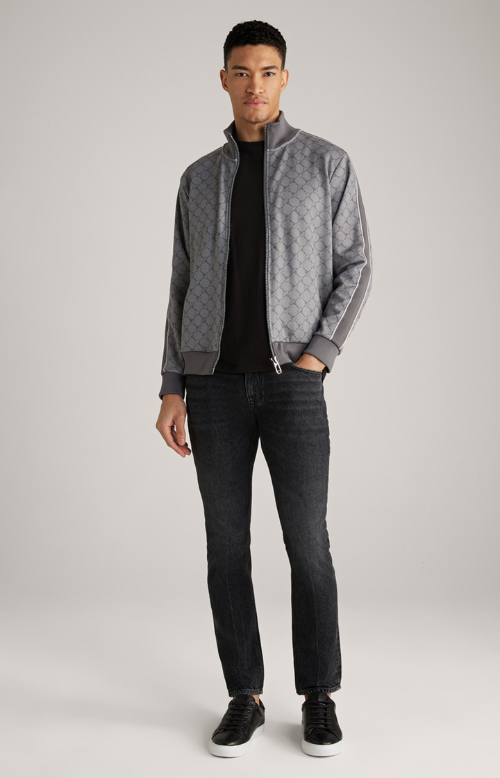 Cornflower-Sweatjacke Tayfun in Grau gemustert