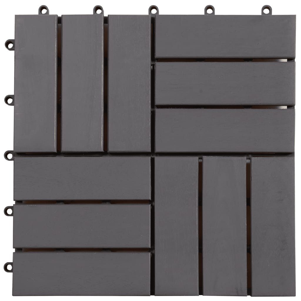 Teppichboden Terrassenfliesen 10 Stk. Grau 30×30 cm Massivholz Akazie, vidaXL, Höhe: 240 mm