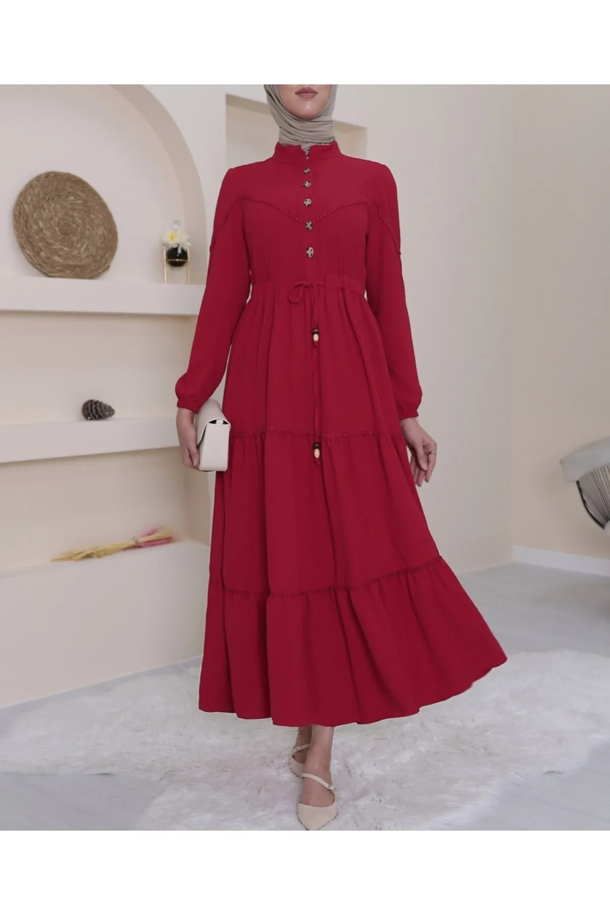 Modamorfo  Halb geknöpftes Spitzenkleid