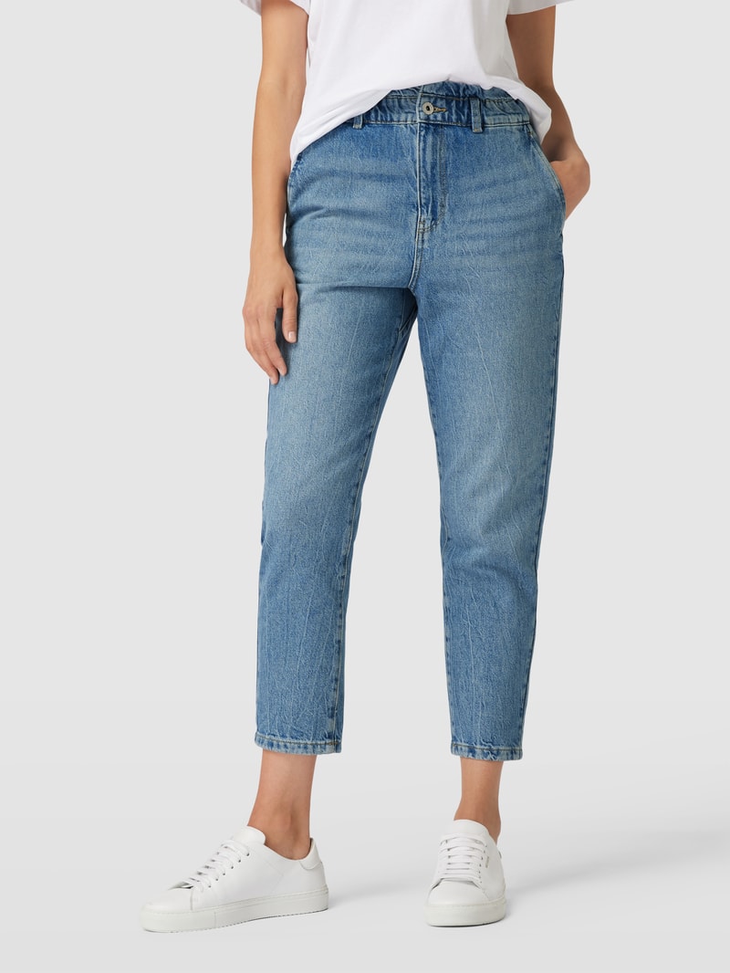 Jeans mit Rüschung in jeans