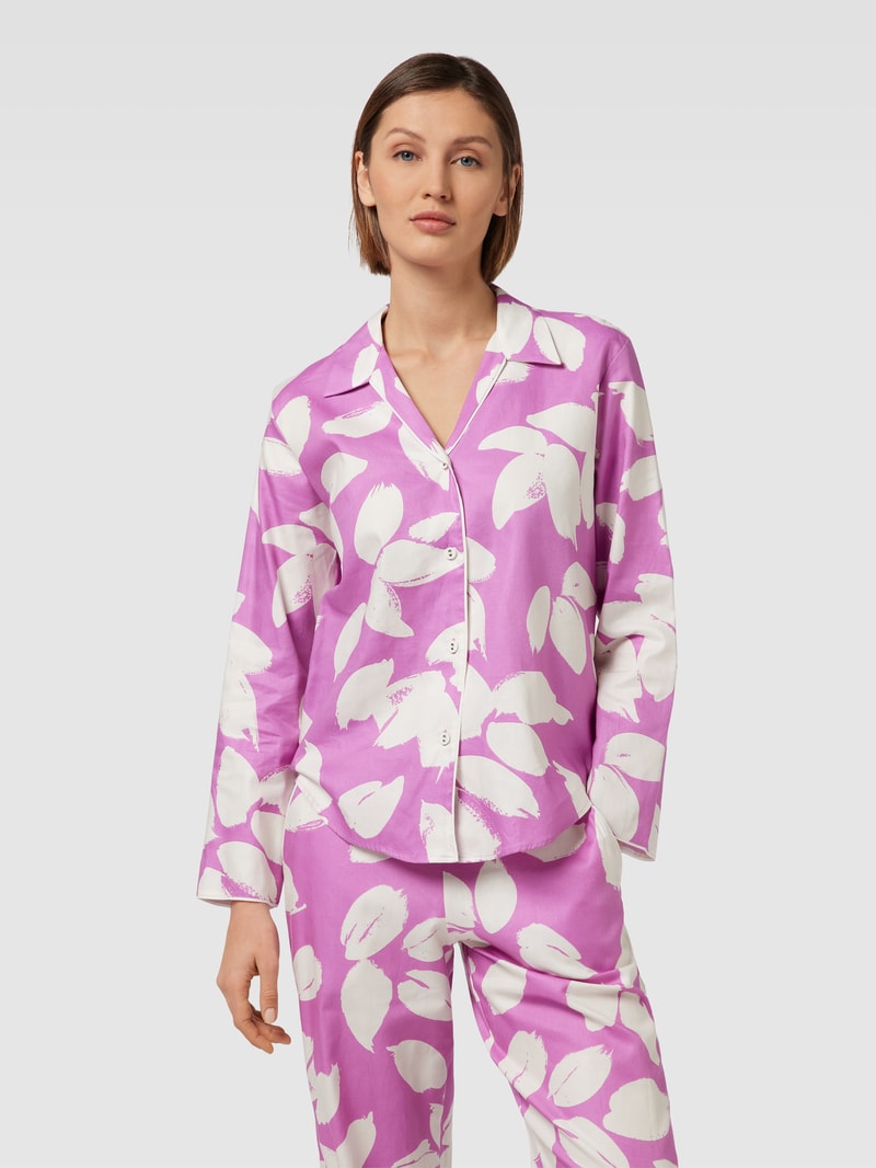 Pyjama-Oberteil mit Allover-Muster in pink