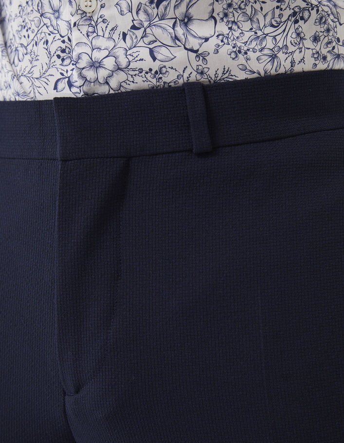 Pantalon de costume SLIM marine Seersucker Homme